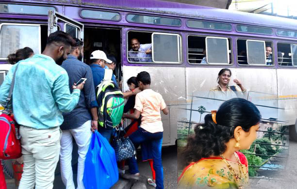 MUMBAI, INDIA - OCTOBER 21: Passengers board state transport bus after strike was called off at Mumbai Central Bus Depo, on October 21, 2017 in Mumbai, India. The Maharashtra State Road Transport Corporation (MSRTC) called off their five-day strike on Saturday after a late-night meeting of their core committee. (Photo by Anshuman Poyrekar/Hindustan Times via Getty Images)